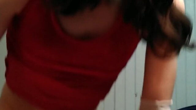 Sissy sandyy20 solo: femboy receives intense spanking as punishment