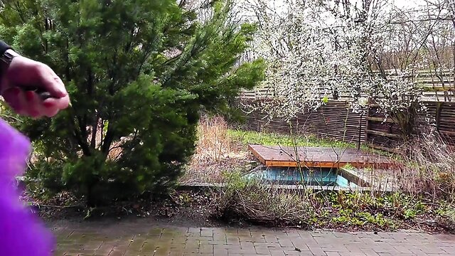 Outdoor sissy anal play and endless cumming