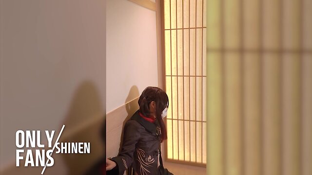 Masturbating with genshin hu-tao dildo sex toy vol. 9