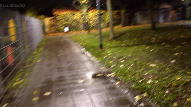 Massive fake sperm walk in pantyhose and silicon tits