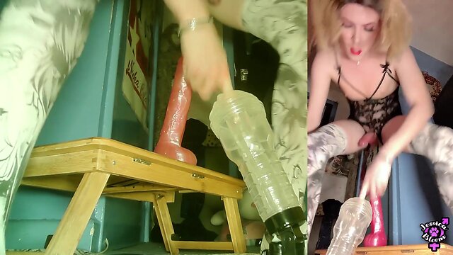 Jessica blooms cumplay with a fleshlite and dildo