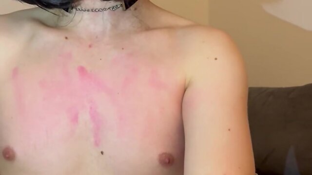 Sissy amateur bouncing on dildo