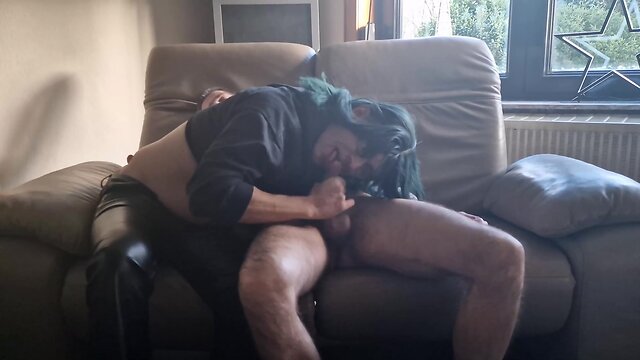 Assisting him and swallowing his cum after playing with it