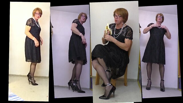 Julian069 lace dress and pink slip