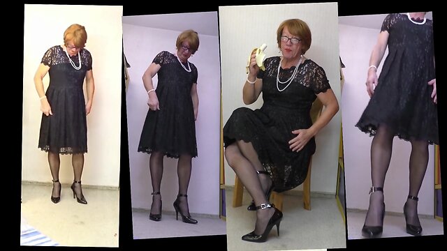 Julian069 lace dress and pink slip