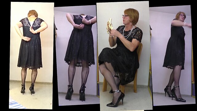 Julian069 lace dress and pink slip