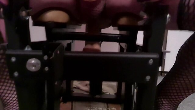 Marina using love-glider fuck chair with fleshlight