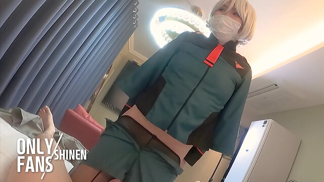 Japanese anime cosplay: gundam miorine part 6 - handjob and fucking