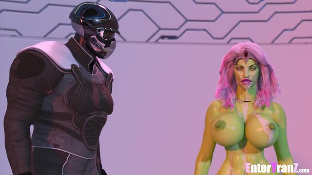 Thugs violently penetrate a resistant alien trans person.