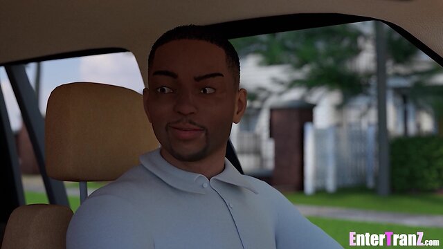 Trans woman in white receives pleasurable experience from stepfather