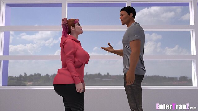 Trans person enjoys long bbc for fun