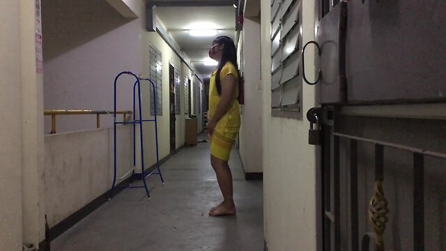 Thai ladyboy solo dress up 3