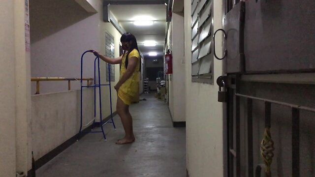 Thai ladyboy solo dress up 3