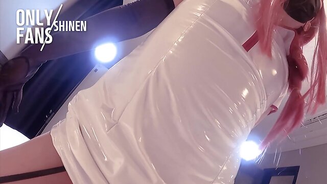 Japanese anime cosplay: chainsaw man & makima nurse - part 9 handjob