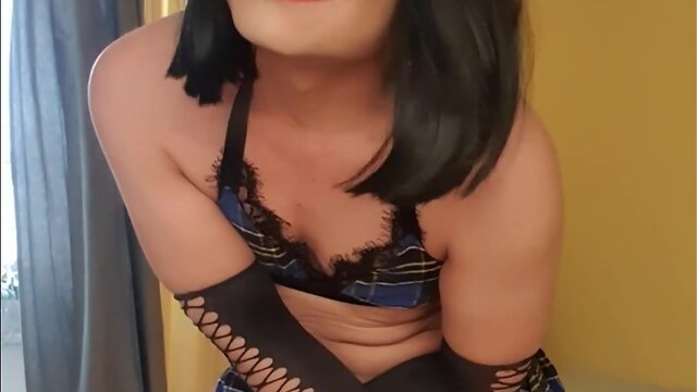 Little sissy outfitted and ready for school