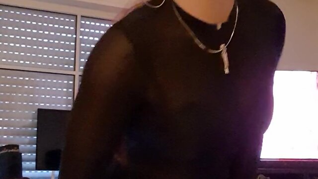 The small one in a nylon catsuit