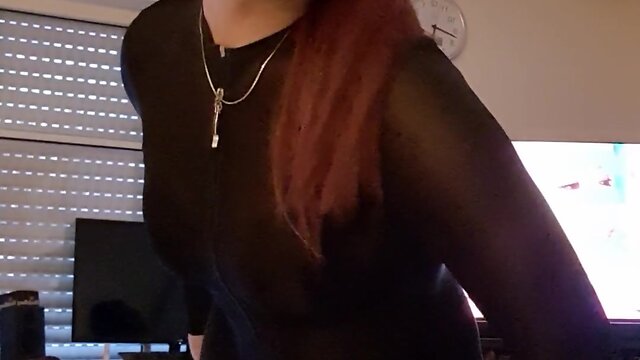 The small one in a nylon catsuit