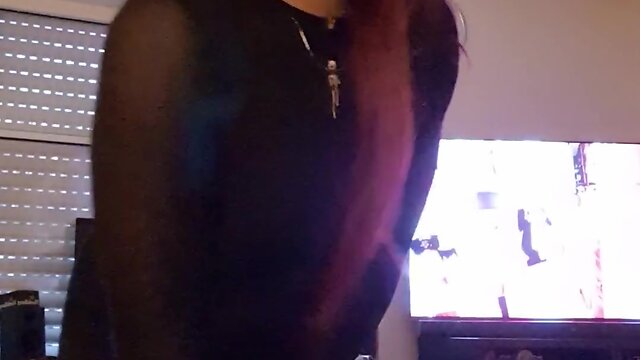 The small one in a nylon catsuit