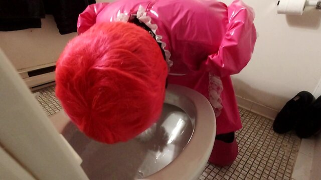 Toilet brush gag for sissy maids