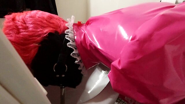 Toilet brush gag for sissy maids