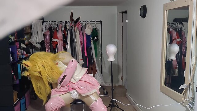 Kigurumi pvc cosplay miku breathplay and vibrator play