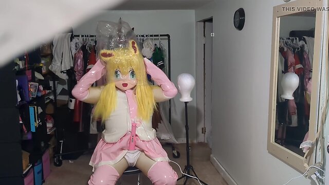Kigurumi pvc cosplay miku breathplay and vibrator play