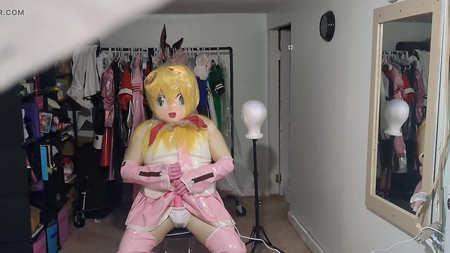 Kigurumi pvc cosplay miku breathplay and vibrator play