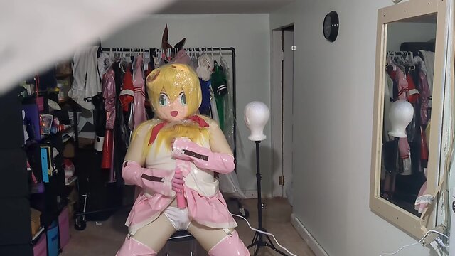 Kigurumi pvc cosplay miku breathplay and vibrator play