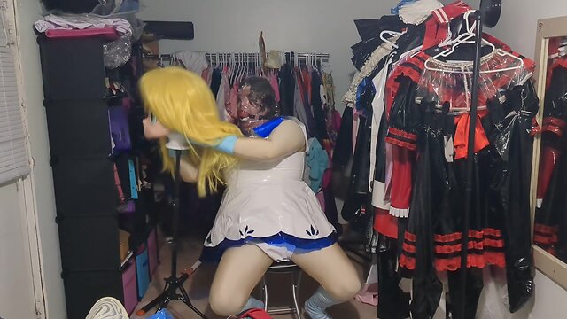 Kigurumi pvc lillie cosplay gagged, breathplay, and vibrator play