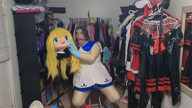 Kigurumi pvc lillie cosplay gagged, breathplay, and vibrator play