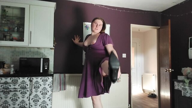 Trans bbw in heels and vintage dress