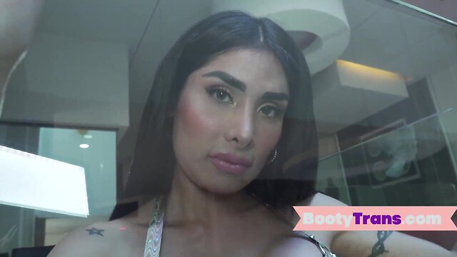 Latin trans sucking boyfriends cock