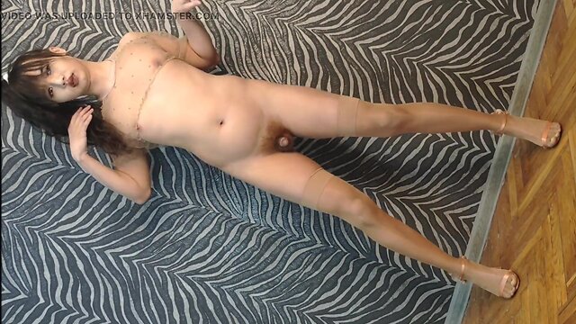 Ladyboy dances in seductive lingerie