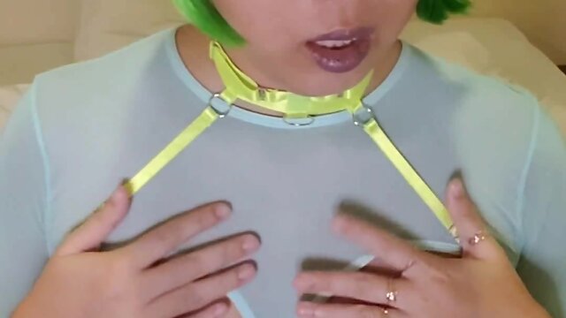 Reina as green-haired elf mommy with wet & hard cock