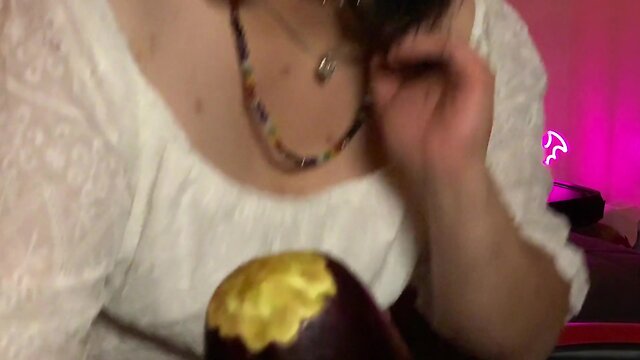 Anya riding big toys, cucumbers & an eggplant anal hardcore