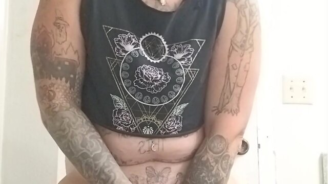 Chloe the star trans erupts lady cum with masturbation and huge dildo.