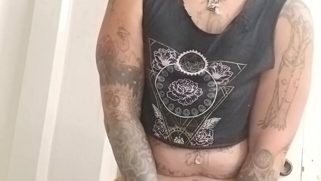 Chloe the star trans erupts lady cum with masturbation and huge dildo.