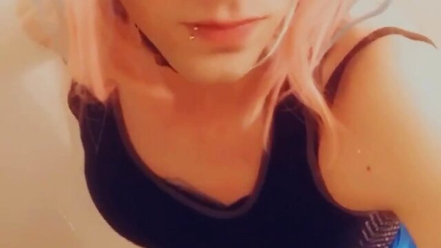 Cosplayer in mini dress wearing flirty outfit