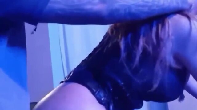 Motorcyclist trans person engaging in sexual activity in pornography