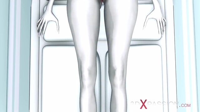 Robotic android engages in intense intergalactic encounter in space station surgery room