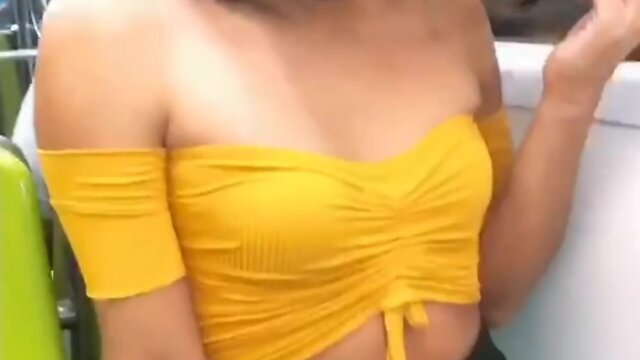 Subway public nude porn: sensual amateur tranny