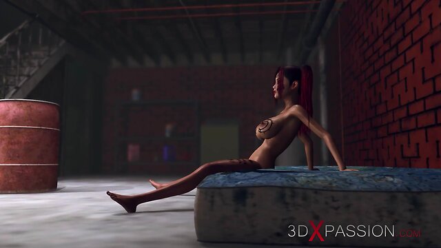 3d beautiful dickgirl fucks in basement