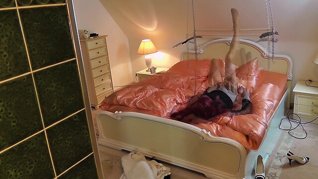 Cane spanking and cumshot