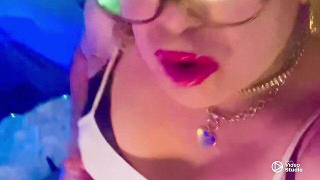 Krissy sweets high heels compilation stroking her she-cock