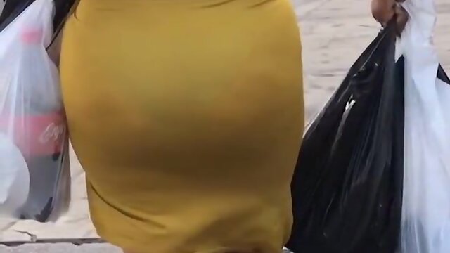 Yellow dress showing panty mmm
