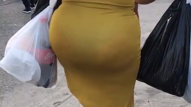 Yellow dress showing panty mmm