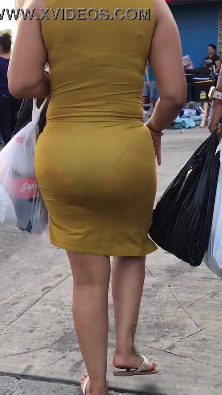 Yellow dress showing panty mmm