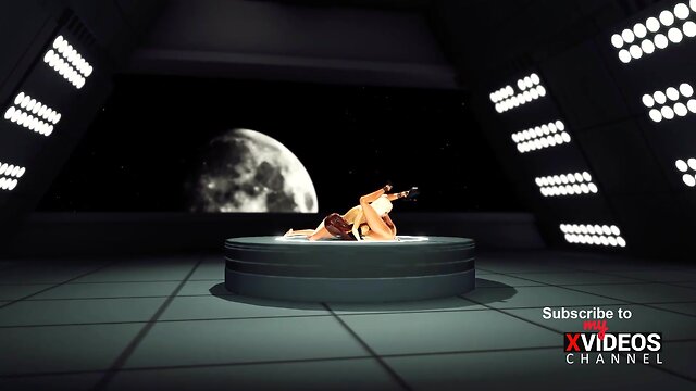 3d dickgirl and horny blonde get intimate in space station