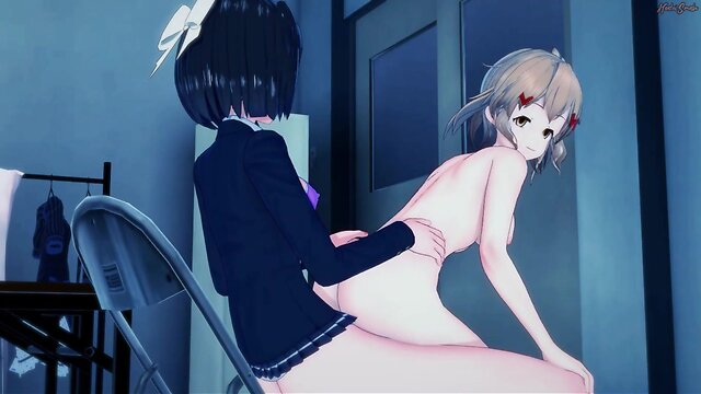 Futa miku and hibiki: tabletop futa hentai