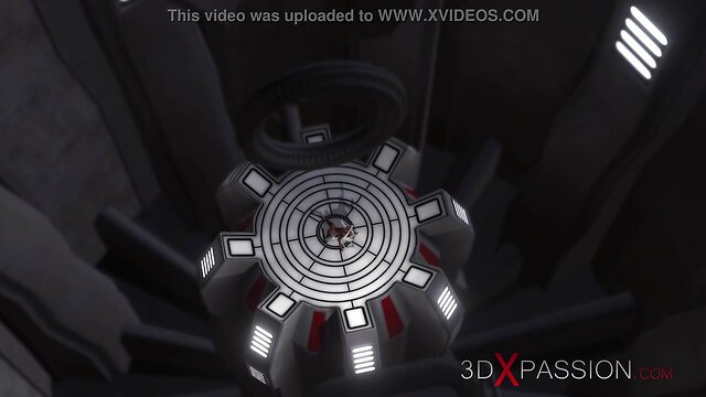 Sci-fi alien meets black woman in space station